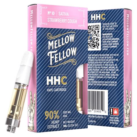 Mellow Fellow Hhc Strawberry Cough Sativa Cartridge 1ml 6ct Harvard