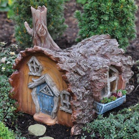 Fiddlehead Fairy Garden Log Home With Swinging Door Miniature Fairy