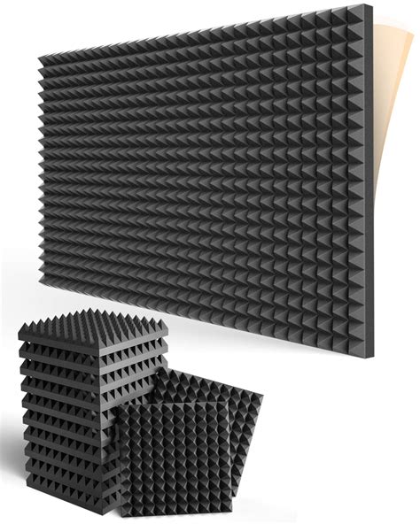 Upgraded 12 Pack Self Adhesive Sound Proof Foam Panels 2 X 12 X 12