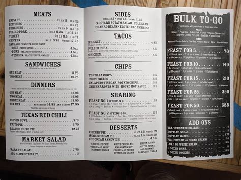 Menu at The Pit Room BBQ, Houston