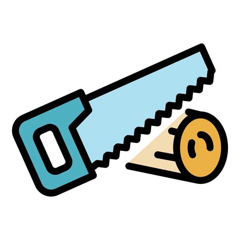 Hand Saw Icon Color Outline Vector Vector Art At Vecteezy