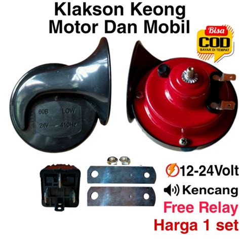 Jual Klakson Kelakson Double Keong Motor Mobil 12 24 Volt Plus Relay