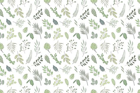 Hand Drawn Botanical Greenery Pattern Graphic By Pyy Graph · Creative