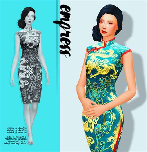 Traditional Chinese Female Cheongsam Dress The Sims 4 Sims4 Clove Share Asia Sims 4 Dresses