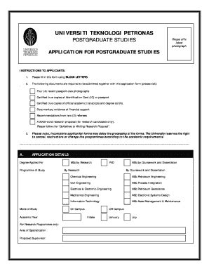 Fillable Online Utp Edu Universiti Teknologi Petronas Postgraduate
