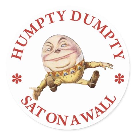 HUMPTY DUMPTY SAT ON A WALL - NURSERY RHYME STICKERS | Zazzle