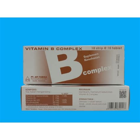 Jual Vitamin B Complex Afi Per Box Shopee Indonesia