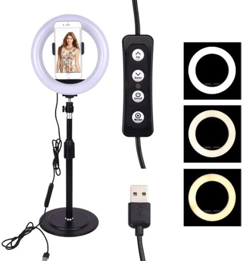 Anillo De Luz Led Regulable De Con Soporte Y Soporte Para Tel Fono