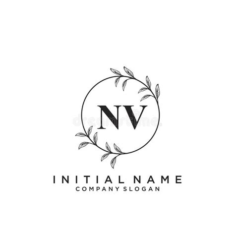 nv initial handwriting logo stock illustrations  nv initial