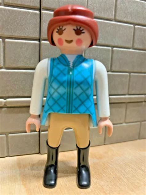 PLAYMOBIL PERSONNAGE FEMME Cavalière Botte Equitation 4 pour CUSTOM