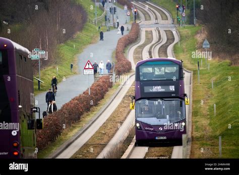 First Buses Vantage V Bus Route Guided Section Purple Liveried Wright