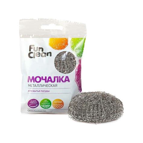 Мочалка для посуды Fun Clean металлическая, оцинкованная, плетеная, 1 ...