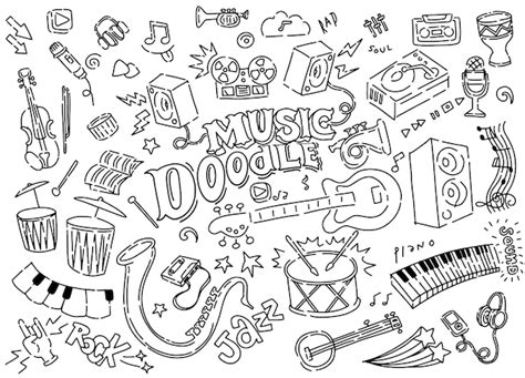 Premium Vector Hand Drawn Music Doodles Vector Illustration