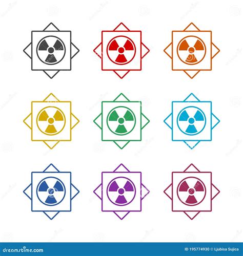 Radiation Alert, Radiation Sign, Color Set Stock Vector - Illustration of david, emanation ...