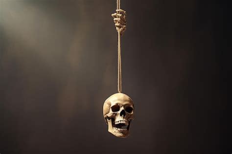 Premium Photo Skeleton Hanging From A Noose