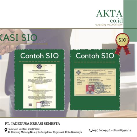 Apa Itu Sertifikat Sio Sertifikat Izin Operator Akta Co Id