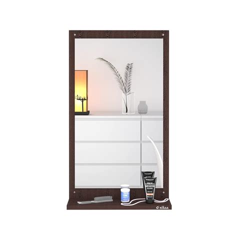 Anikaa Maria Engineered Wood Matte Finish Rectangular Wall Mount Hanging Dressing Table Framed