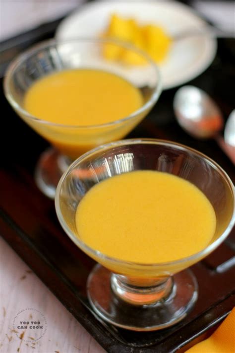 Mango Agar Agar Pudding Mango Jelly Using Agar Agar Eggless Mango Pudding Mango Pudding