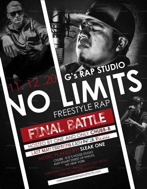 Freestyle Rap Music Flyer Design Template in PSD, Word, Publisher, Illustrator, InDesign