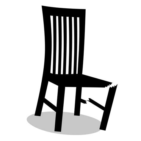 Broken Chair Leg On White Background Broken Black Chair Suitable For