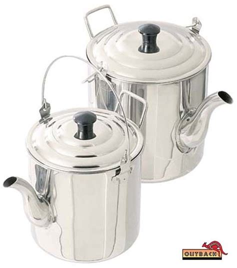 Outback Stainless Steel Teapot Billy Camping Kettle 4 Pint Or 6 Pint Ebay