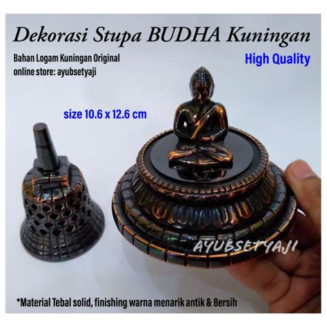 Jual Stupa Patung Buddha Logam Kuningan Brass Antik Dekorasi Candi