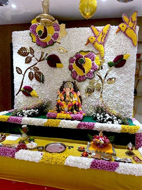 Distinguished Flower Decoration Background for Ganesh Chaturthi - Shrih ...