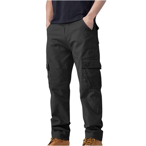 HOOMEUMY Cargo Pants For Men Casual Regular Fit Outdoor Fashion Workout