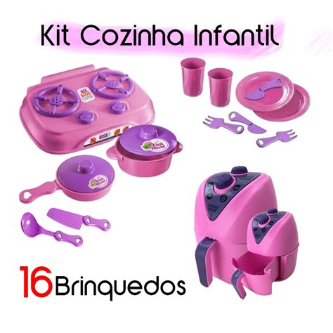 Kit Cozinha Infantil Fog O Airfryer Jogo De Jantar C Copos