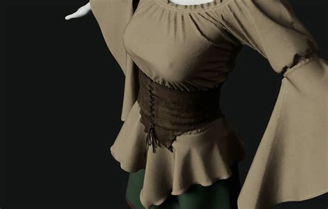 ArtStation - Medieval Female Outfit | Skirt, Blouse, Corset | Vintage ...