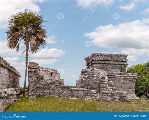 Ancient Mayan Ruins at Tulum, Quintana Roo Stock Photo - Image of ...