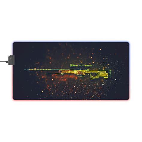 Csgo AWP Dragon Lore Counter Strike RGB Gaming Mouse Pad Desk Mat Led