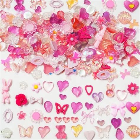 Amazon 300Pcs Assorted Acrylic Multi Shapes Pink Heart Flower