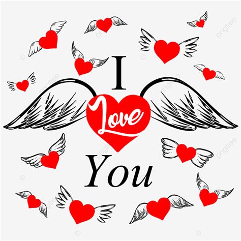 I Love You Clipart Transparent Png Hd I Love You On Heart With Wings