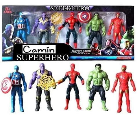 Buy Camin Superhero Action Figure Toy Set of 5 Superheroes Toys ...