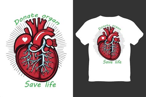 Donate Organs Save Life Logo And Tshirt Design Premium Ai Generated