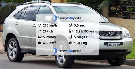 Lexus RX 300 XU30 Fiches Techniques 2003 2006 Performances Taille