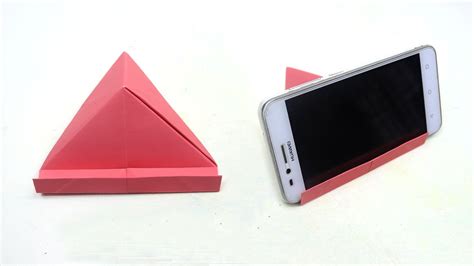 How To Make Paper Mobile Stand Without Glue Diy Origami Phone Holder Youtube