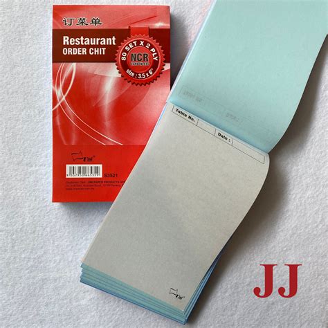 pcs  sheets  ply ncr restaurant order chit book