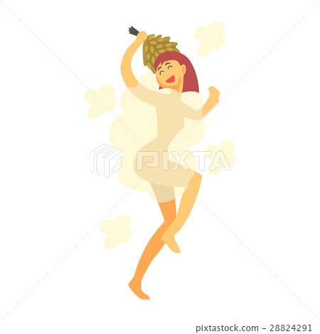 Naked Woman Covered In Cloud Of Steam Hitting Stock Illustration PIXTA