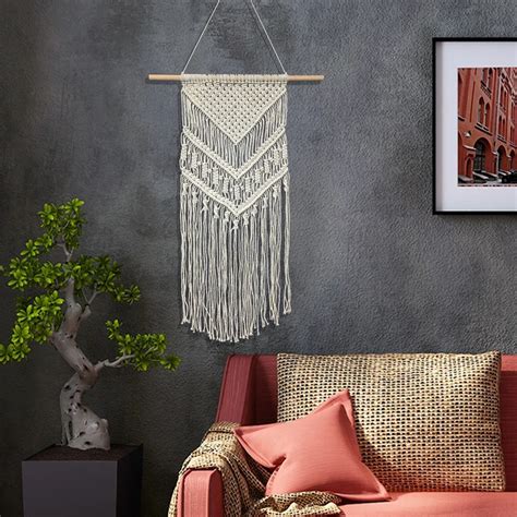 Handcrafted Macrame Tapestry Bohemian Handwoven Cotton Rope Boho Wall