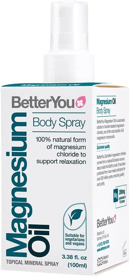 Betteryou Magnesium Oil Body Spray Pure Clean And Natural Source Of