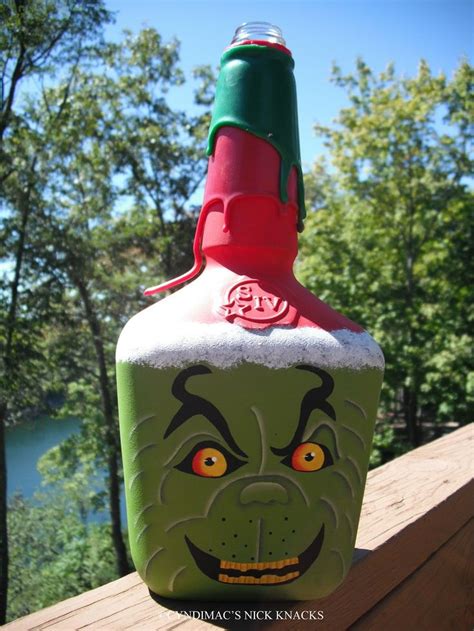 The Grinch Painted Bottles Cyndimac S Nick Knacks Makers Mark Santa