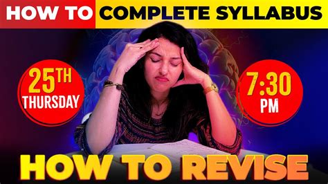 How To Complete Syllabus And Revise April Rd Tuesday Youtube