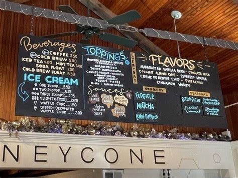 Menu Of Honeycone Craft Ice Cream In Chester Ct 06412