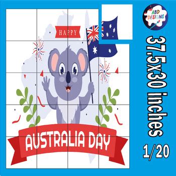 Australia Day With Koala Collaborative Poster Coloring And Puzzle