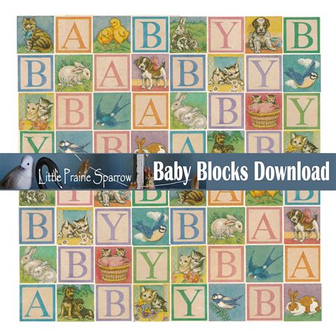 Vintage Baby Blocks Digital Download Printable Ephemera - Etsy