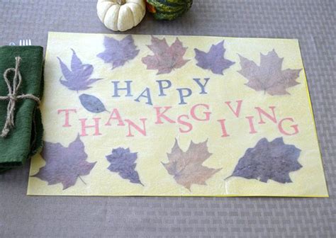 Homemade Thanksgiving Decorations | 14 DIY Placemat Ideas