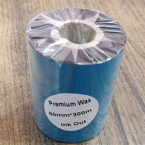 Blue 80mm Premium Wax Ribbon Packaging Type Roll Size 80 Mm Width