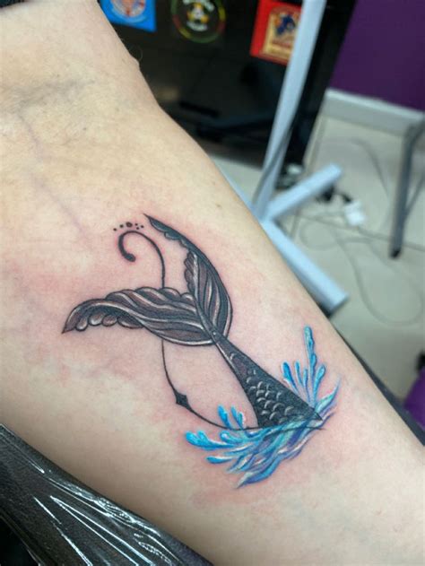 My Mermaid Tail Splashing Tattoo Mermaid Tail Tattoo Mermaid Tattoo Designs Mermaid Tattoos